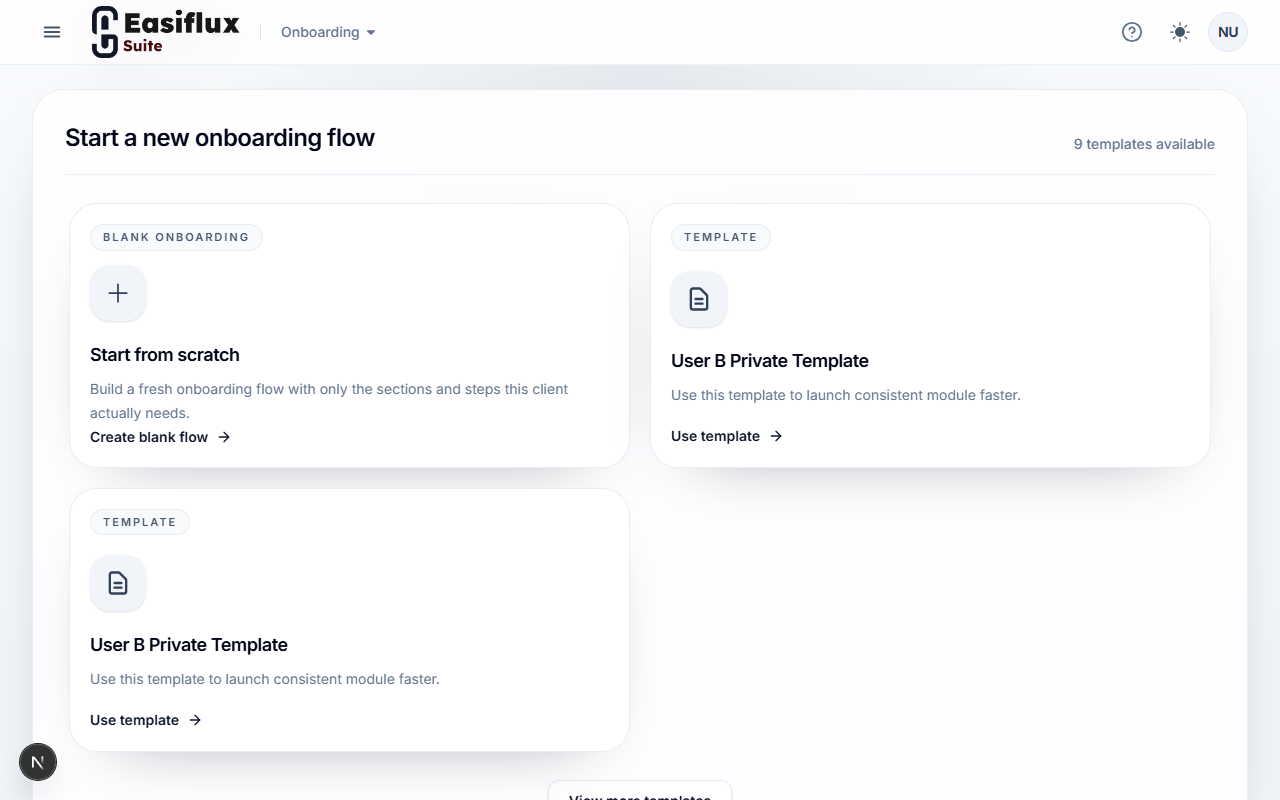Intake / Onboarding
